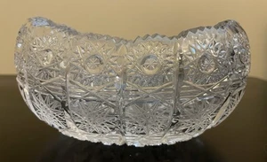 Estrella de vidrio cortada a mano de encaje Queen estrella de colección - cuenco de barco ovalado de 6" - Imagen 1 de 8