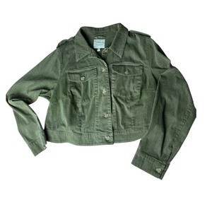 Torrid Army Green Lightweight Cropped Jacket Size 2 - Picture 1 of 6