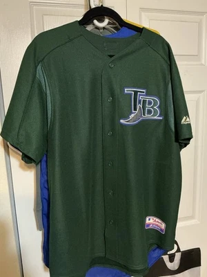 Vintage Green Tampa Bay Rays Spring Training Jersey MLB Majestic Men’s Size XL - Image 1 of 4