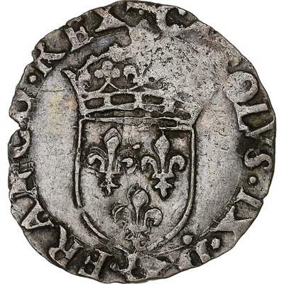 [#1272614] France, Charles IX, Sol Parisis, 1568?, Limoges, Silver, EF, Gadoury: - Image 1 of 2