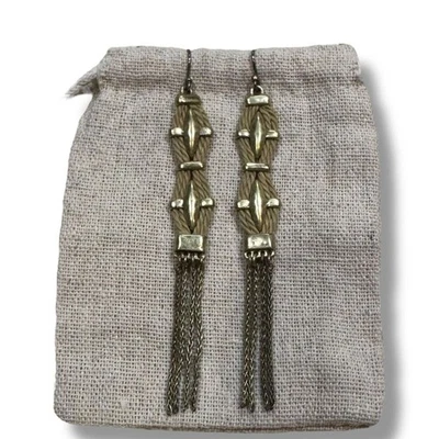 Lucky Brand Waxed Leather Gold-Tone Tassel Chain Earrings - Image 1 of 4