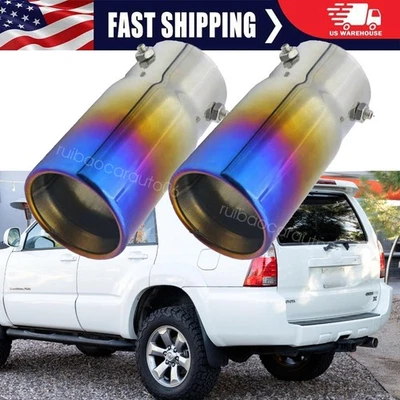 2xExhaust Pipe Tip Rear Tail Throat Muffler Blue For 2008 Toyota 4Runner SR5 4x4 Foto 1 de 4
