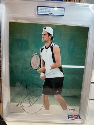 Foto ENCAPSULADA 8x10 autógrafo firmado tenis Novak Djokovic vintage PSA/DNA  Foto 1 de 4
