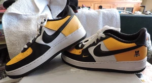 Nike Air Force 1 SZ 7 Y Black Gold Jersey Mesh Shoes Sneakers DQ7779-700 W/BOX - Picture 1 of 5