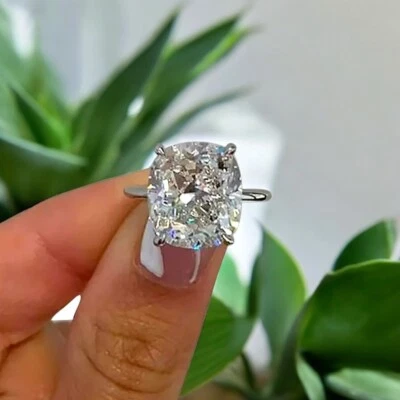 Anillo de compromiso de platino 950 3,00 quilates certificado IGI laboratorio cultivado corte cojín diamante Foto 1 de 4