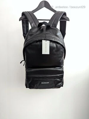 BALENCIAGA LEATHER PUFFY PADDED BACKPACK $1,800 VETEMENTS (BLACK) - Image 1 of 4