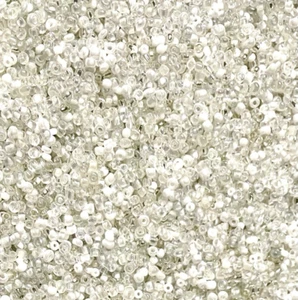 3000 pcs White & Clear Colour Hues Tiny Glass Seed Beads - Picture 1 of 1