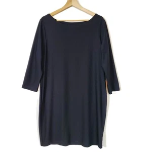 SPANX The Perfect Shift Dress Classic Black Stretch 3/4 Sleeve XL Boat Neck New - Picture 1 of 6