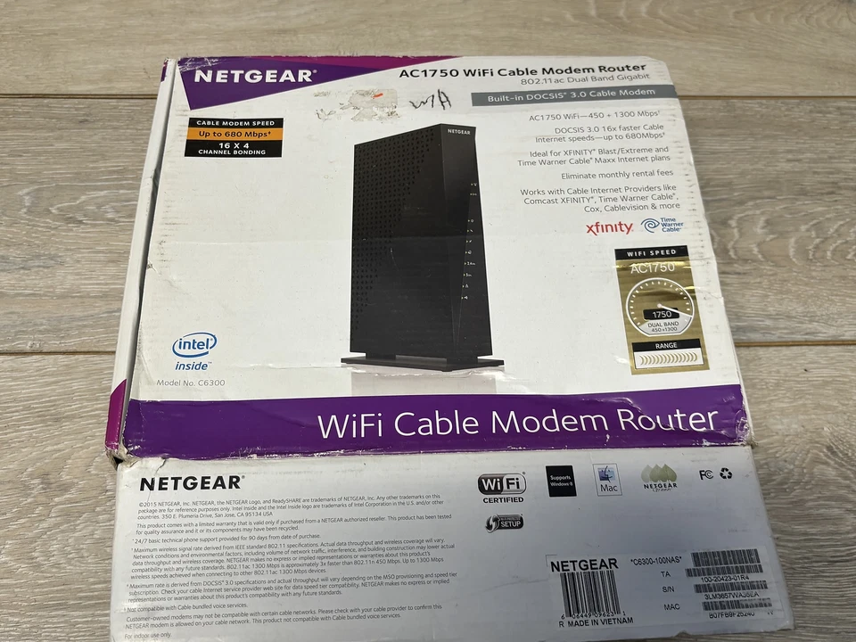 Router módem cable NETGEAR AC1750 C6300 Wi-Fi DOCSIS 3.0 sin adaptadores Foto 1 de 4