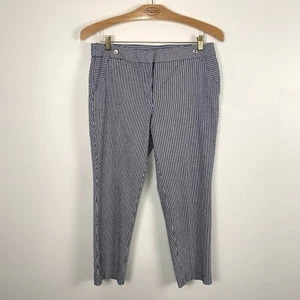 Anne Klein Blue and White Striped Slim Ankle Pants Size 10 - Picture 1 of 7