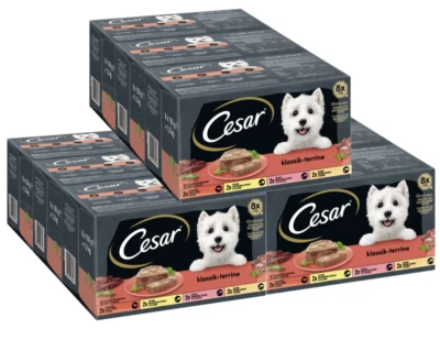 72x150g Cesar Hundefutter Nassfutter Schale Klassik-Terrine 4 Varietäten