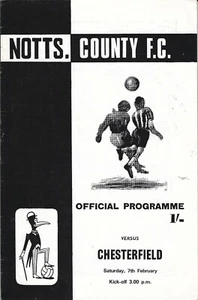 PROGRAMA DE FÚTBOL AMERICANO Notts County v Chesterfield 7 de febrero de 1970 - Imagen 1 de 1