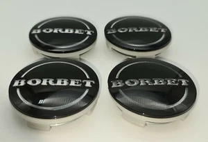 4x Borbet classic hub cap black 60 mm hub cap wheel cover (59 mm) - Picture 1 of 6