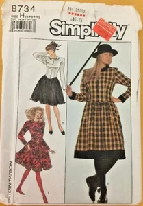 Vintage Simplicity Pattern #8734 Dress Size H (6+8+10) Uncut, Factory Folded - Picture 1 of 2