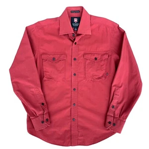 Camisa Victorinox 100 % algodón súper fino roja manga larga abotonada para hombre talla M - Imagen 1 de 13