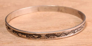 Tolles Sterlingsilber Navajo Geschichtenerzähler Armreif Armband X232B - Bild 1 von 5