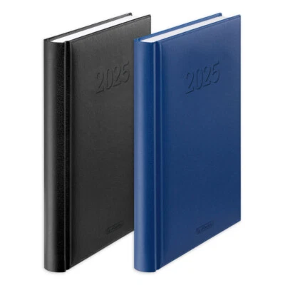 herlitz Buchkalender 2025 Wochenplaner Cheftimer schwarz blau A5 Woche/2 Seiten - Bild 1 von 4