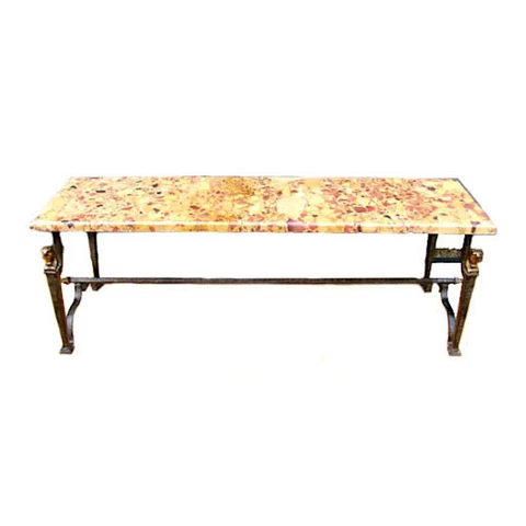 French Art Deco Steel And Marble Coffee Table C 1925 Cover