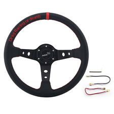 Carbon Fiber 14in/350mm 3 Spoke Deep Dish 6 Bolt JDM Sport Racing Steering Wheel
