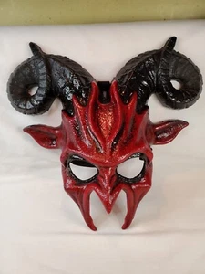 Red And Black Demon Devil Face Mask Halloween Costume Cosplay Party Mask - Picture 1 of 13
