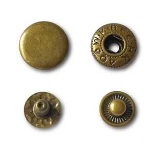 Brass Tone Leather Craft Snaps/Fastener Buttons/Closure 3 sizes 10/12.5/15mm - Picture 1 of 4