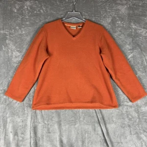 Sudadera pulóver naranja vintage LL Bean para mujer polar talla grande O HY65 - Imagen 1 de 4
