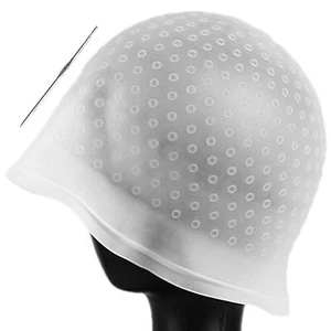 Silicone Highlighting Cap Salon Reusable Hair Coloring Dye Cap with Metal Needle - Picture 1 of 9