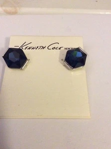 $26 Kenneth Cole Faceted Blue Earrings. #29F - Picture 1 of 2