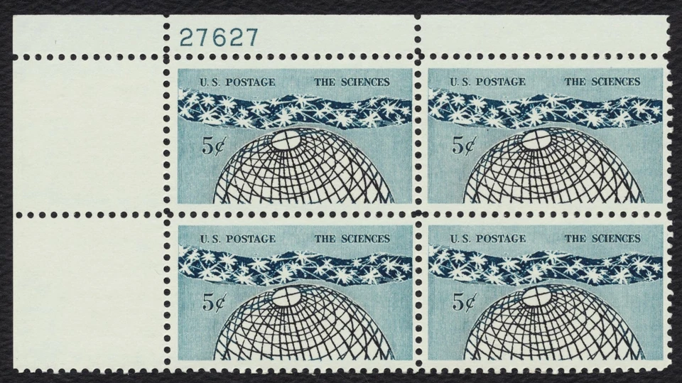 #1237 5c The Sciences, Plate Block [27627 UL] Mint **ANY 5=FREE SHIPPING** - Image 1 of 1