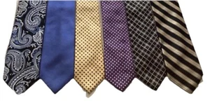 Chaps Ralph Lauren Men Tie Lot of 6 Paisley, Solid, Stripe, Foulard, 3.5”X58” - Picture 1 of 16