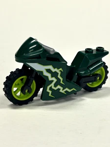 Lego Verde Scuro con Fulmini Minifigure Moto - Foto 1 di 1