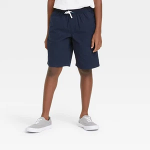 Boys' Playwear 'At the Knee' Pull-On Shorts - Cat & Jack™ Navy Large 12-14 - Picture 1 of 6