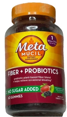 Gominolas de fibra Metamucil + fibra probiótica 60 unidades EXP 09/2026 Foto 1 de 4