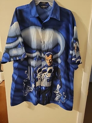 Vintage Changes Punisher All Over Print Button Down Shirt Adult Men's Size L Y2K - Image 1 of 4