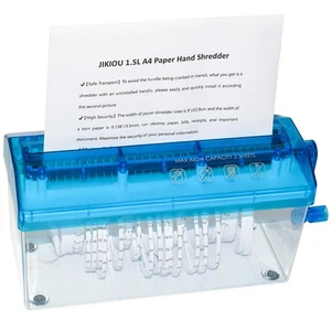 Standard A4 Paper Hand Shredder Portable Paper Shredder Manual Shredder Docum... - Picture 1 of 6