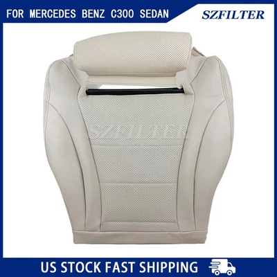 DRIVER BOTTOM LEATHER SEAT COVER FOR 2015-2021 MERCEDES BENZ C300 SEDAN TAN - Image 1 of 4