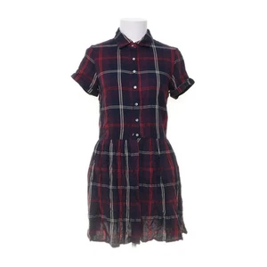 Springfield, Blusenkleid, Größe: 34, Blau/Rot/Beige, Viskose, Karo, Damen #tSC - Bild 1 von 5