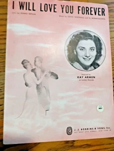 SHEET MUSIC I WILL LOVE YOU FOREVER FEATURED KAY ARMEN 1950 - Picture 1 of 3