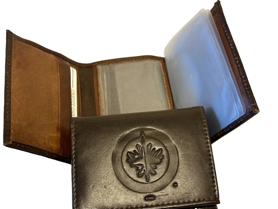 Winnipeg Jets NHL Brown Leather Tri-Fold Wallet - Image 1 of 1