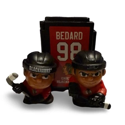 NHL Teenymates Connor Bedard Chicago Blackhawks Lot Of 2 Figures With Locker - Image 1 of 2