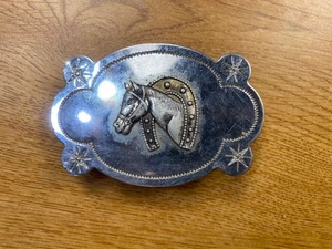 Well Worn Horse Head and Shoe Belt Buckle - Picture 1 of 4