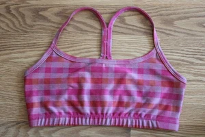 BEYOND YOGA Gr. Small schmaler Racerback BH ~ rosa/rose gingham kariert - Bild 1 von 4
