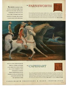 1946 Farnsworth Television Radio Corp. Horses art by William Palmer Print Ad - Picture 1 of 1