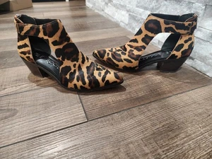 Kalbshaar Cut Out Stiefeletten SOLE SOCIETY Gr. 6,5 SO LANETTE Blockabsatz Reißverschluss hinten - Bild 1 von 9