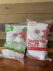 Holiday Style Snow Fluff Decorative Faux Snow Christmas Decor Crafts set of 2 - Picture 1 of 4