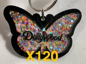 120 DollyWood Konfetti Schmetterling doppelseitig Schlüsselanhänger Ketten Strumpf Stuffers - Bild 1 von 16