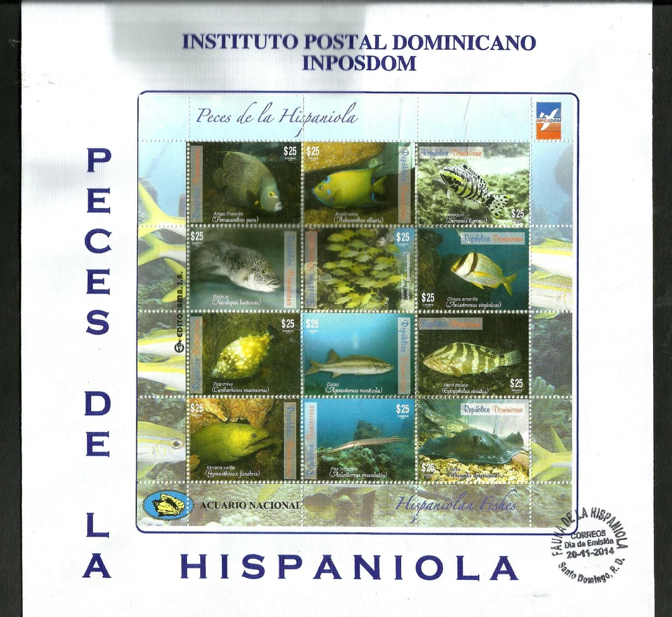 DOMINICAN REPUBLIC - FISH, MI # 2399/2410, FDC ZDBOGEN - Image 1 of 1