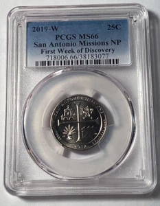 2019 W San Antonio Missions NP Quarter, First Week, PCGS MS66 - Picture 1 of 2