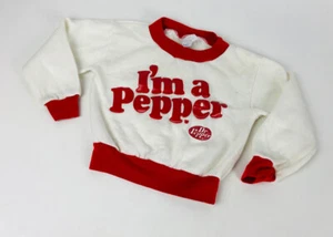 Vintage Dr.Pepper I'm Pepper White Red Sweater Kids Soda Pop Art Pilgrim 3 4 3T - Picture 1 of 12