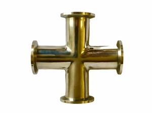 KF25 Cross 4 Way SS304 Vacuum All Ends are KF25 4-Way - Picture 1 of 4